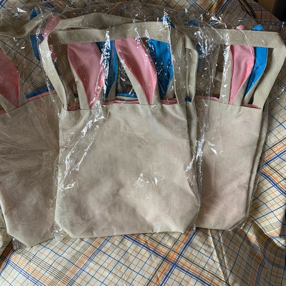 Bunny eared tote bags set of 6